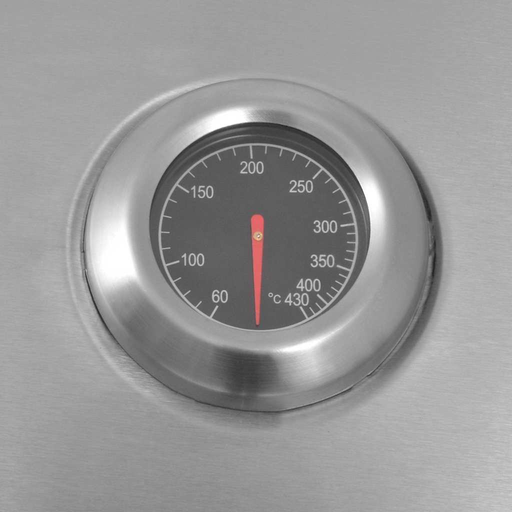 Grătar cu Gaz cu Ardere cu ușă Argintiu Oțel cu furtun metalic