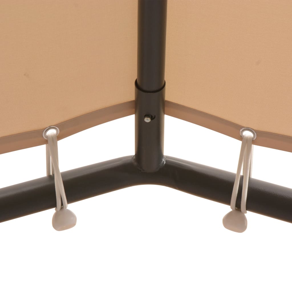 Pavilion foișor cort cu baldachin, 4x4 m, oțel, bej