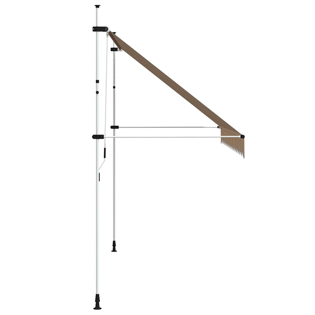 Copertină retractabilă manual, dungi galben și albastru, 350 cm