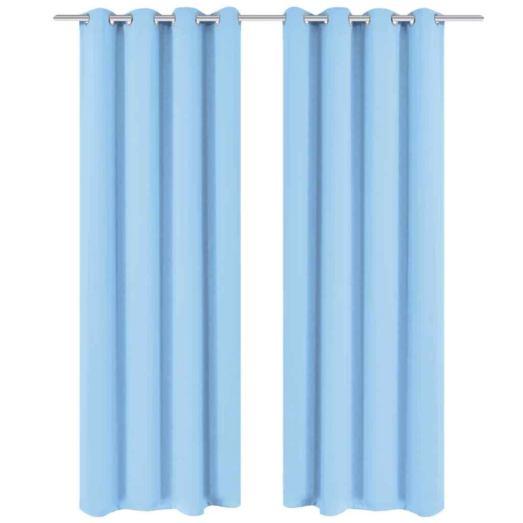 Draperie opacă, ocheți metalici, 270 x 245 cm, turcoaz