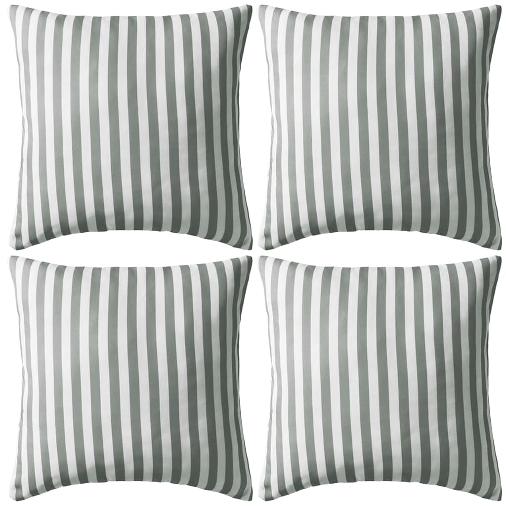 Perne de exterior, 4 buc, imprimeu dungi, 45x45 cm, gri