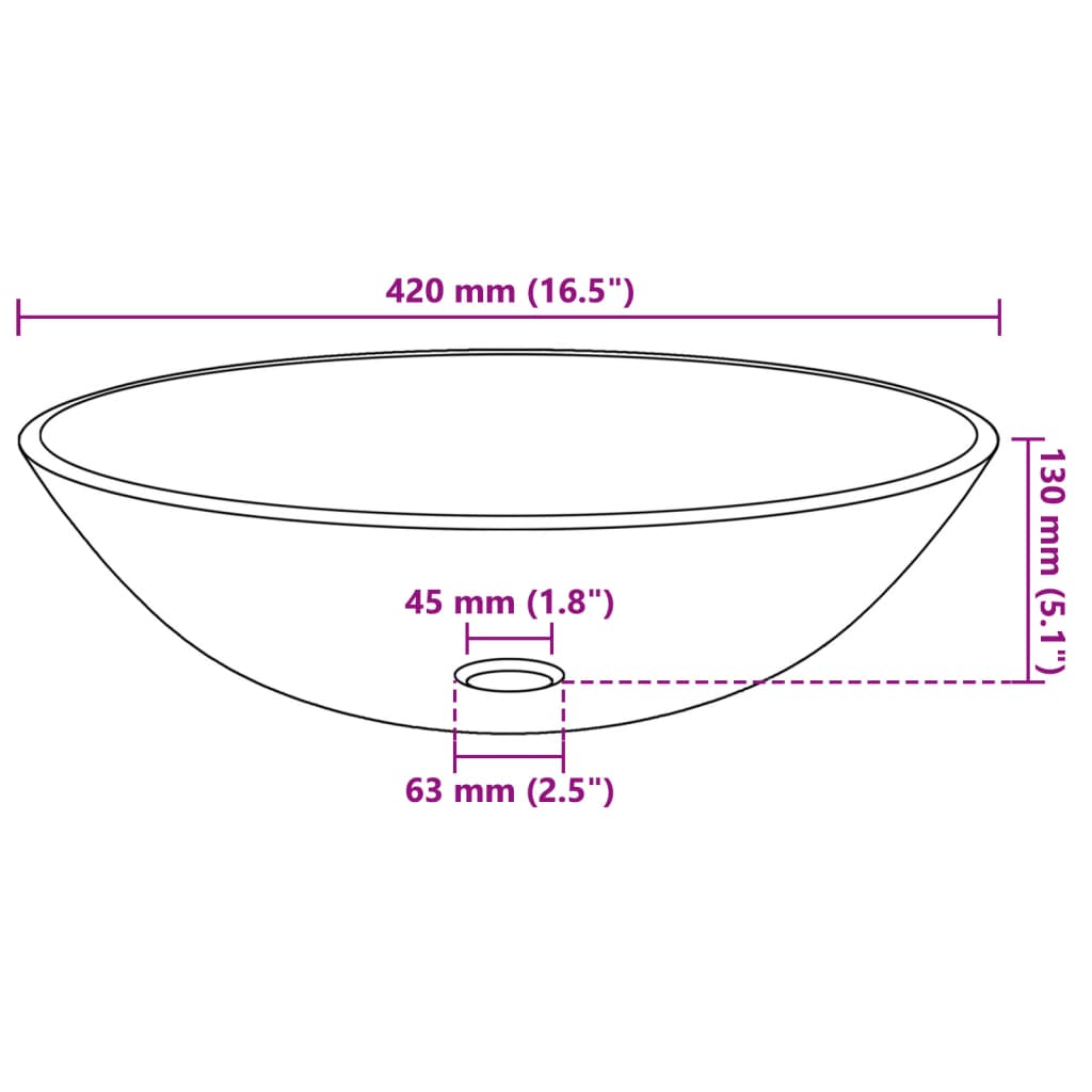 Chiuvetă din sticlă securizată, 42 cm, auriu