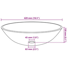 Chiuvetă din sticlă securizată, 42 cm, auriu