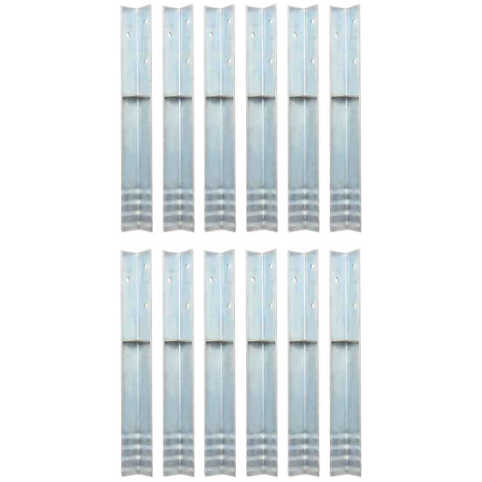 Ancore de sol în formă de L, 12 buc, oțel galvanizat, 5x5x50 cm