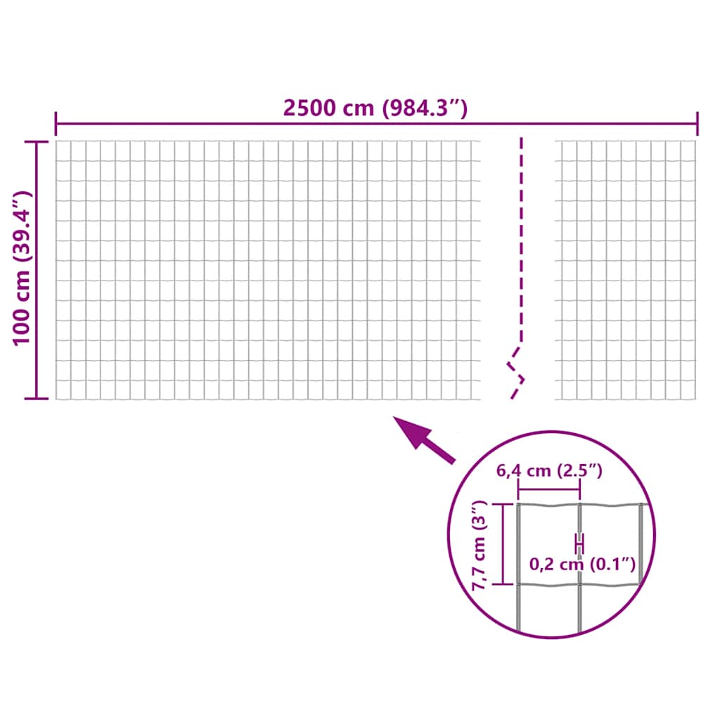 Euro gard, gri, 25 x 1 m, oțel