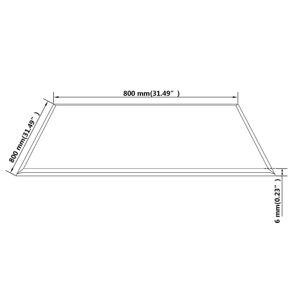 Blat de masă din sticlă securizată pătrat 800 x 800 mm