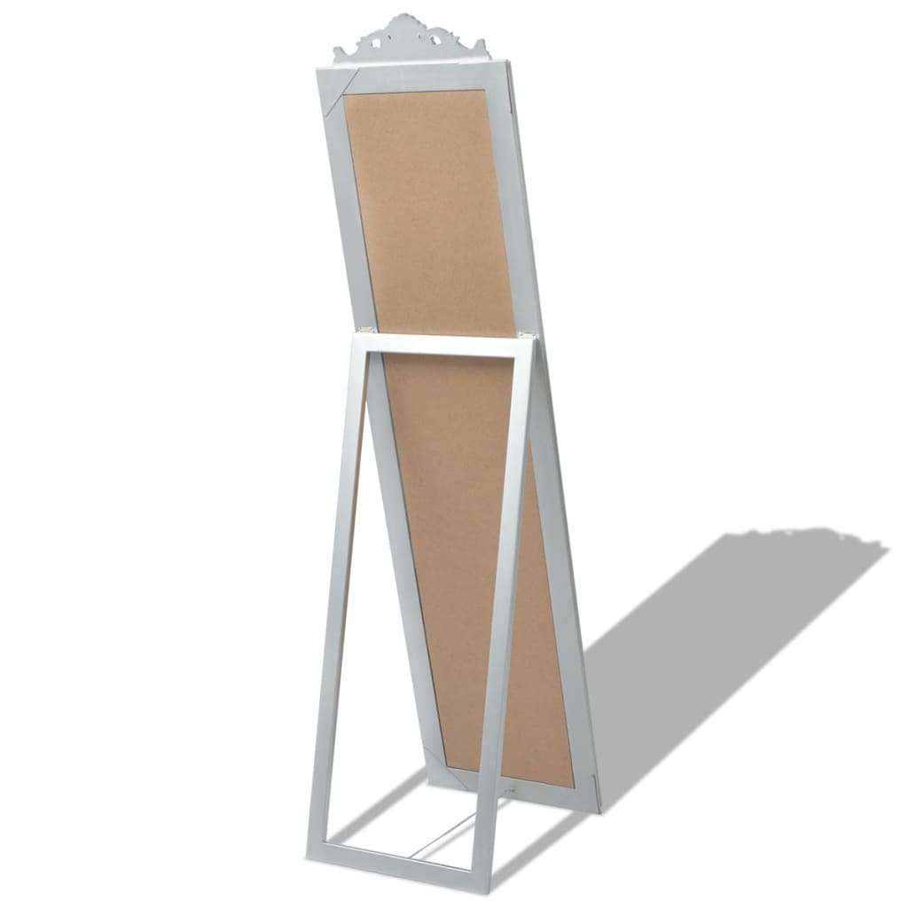 Oglindă verticală în stil baroc 160 x 40 cm argintiu