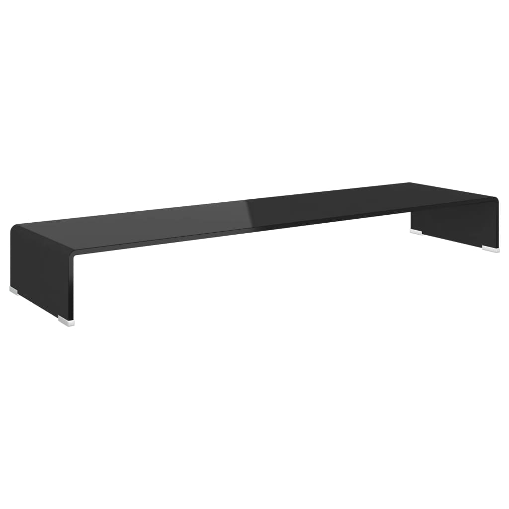 Stand TV/Suport monitor, sticlă, 110x30x13 cm, negru