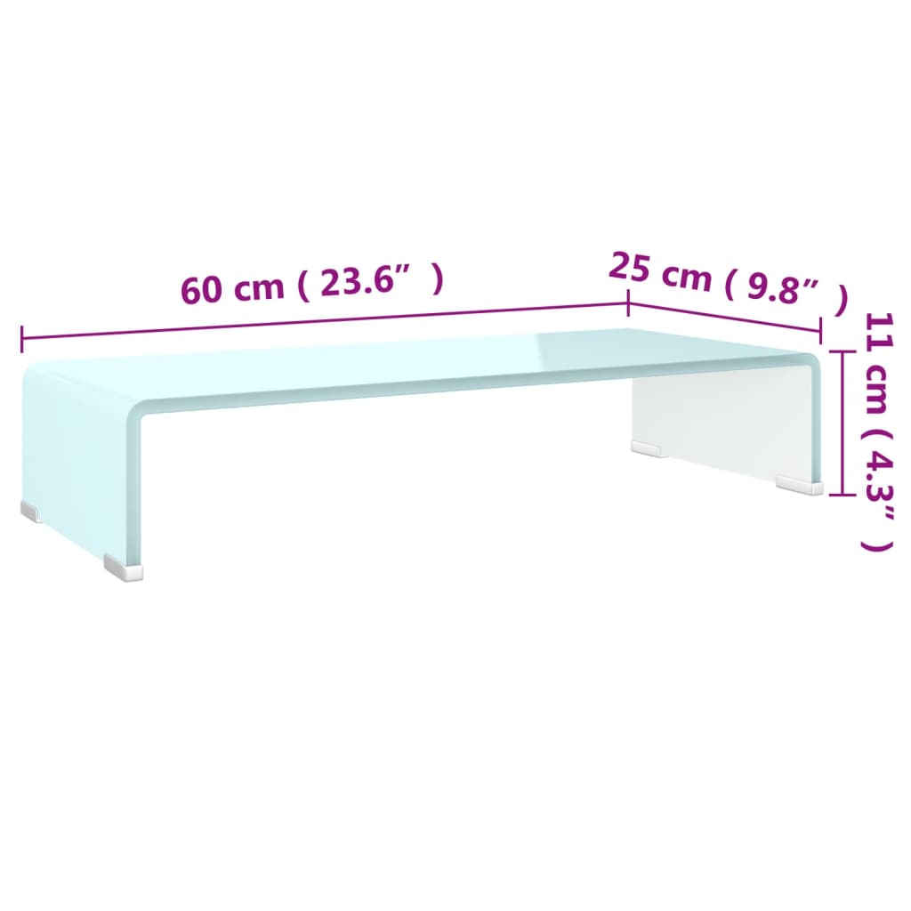 Stativ TV/Suport monitor, sticlă, verde, 60 x 25 x 11 cm