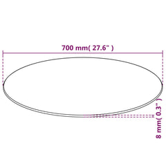 Blat de masă din sticlă securizată, rotund, 700 mm