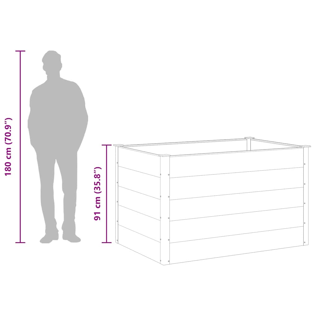 Strat înălțat de grădină, gri, 150 x 100 x 91 cm, WPC
