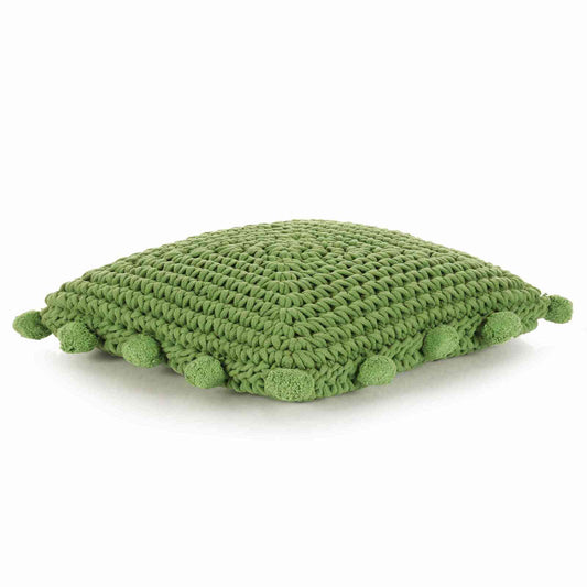 Perna decorativă Basketweave cu pernă Verde 50 x 50 cm Bumbac