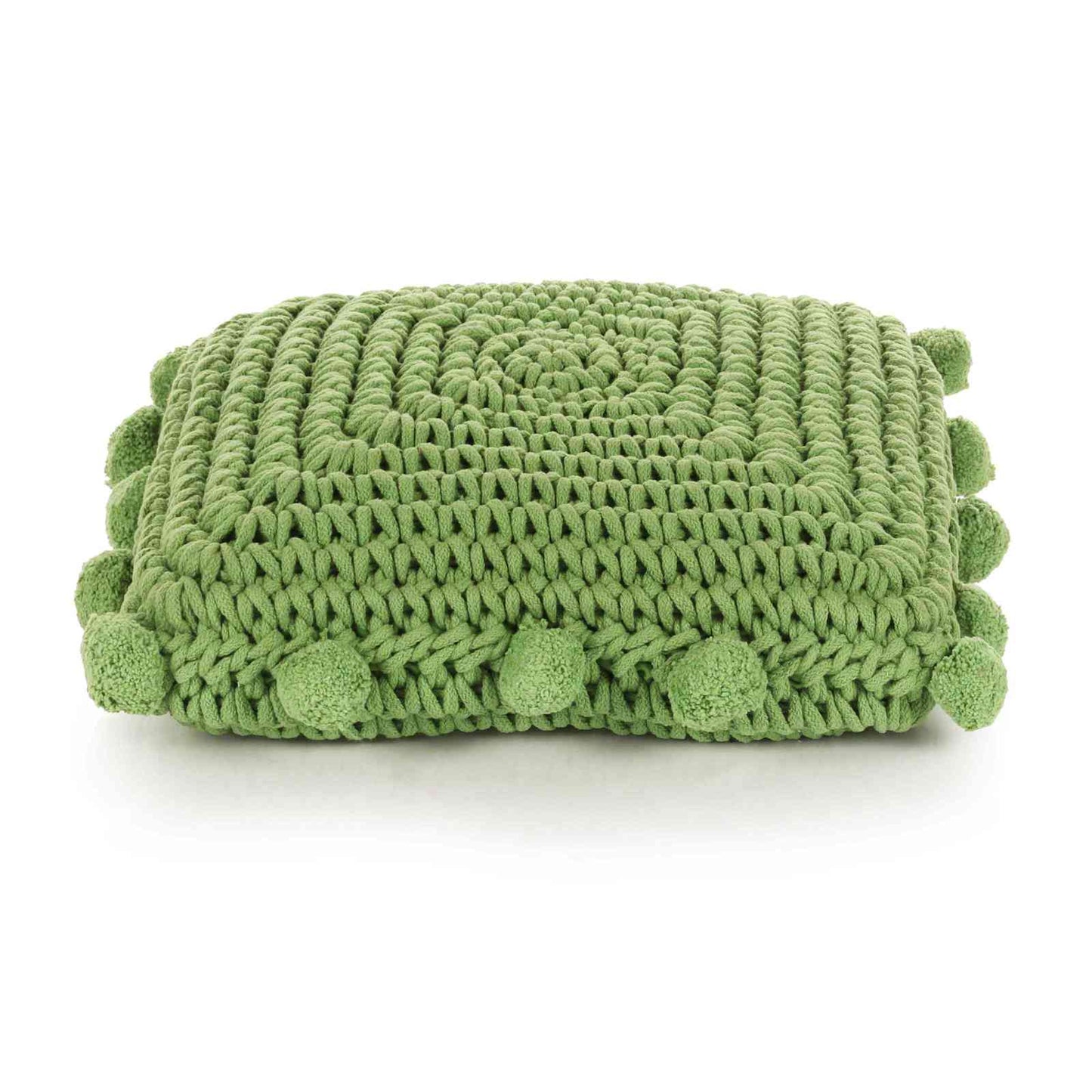 Perna decorativă Basketweave cu pernă Verde 50 x 50 cm Bumbac