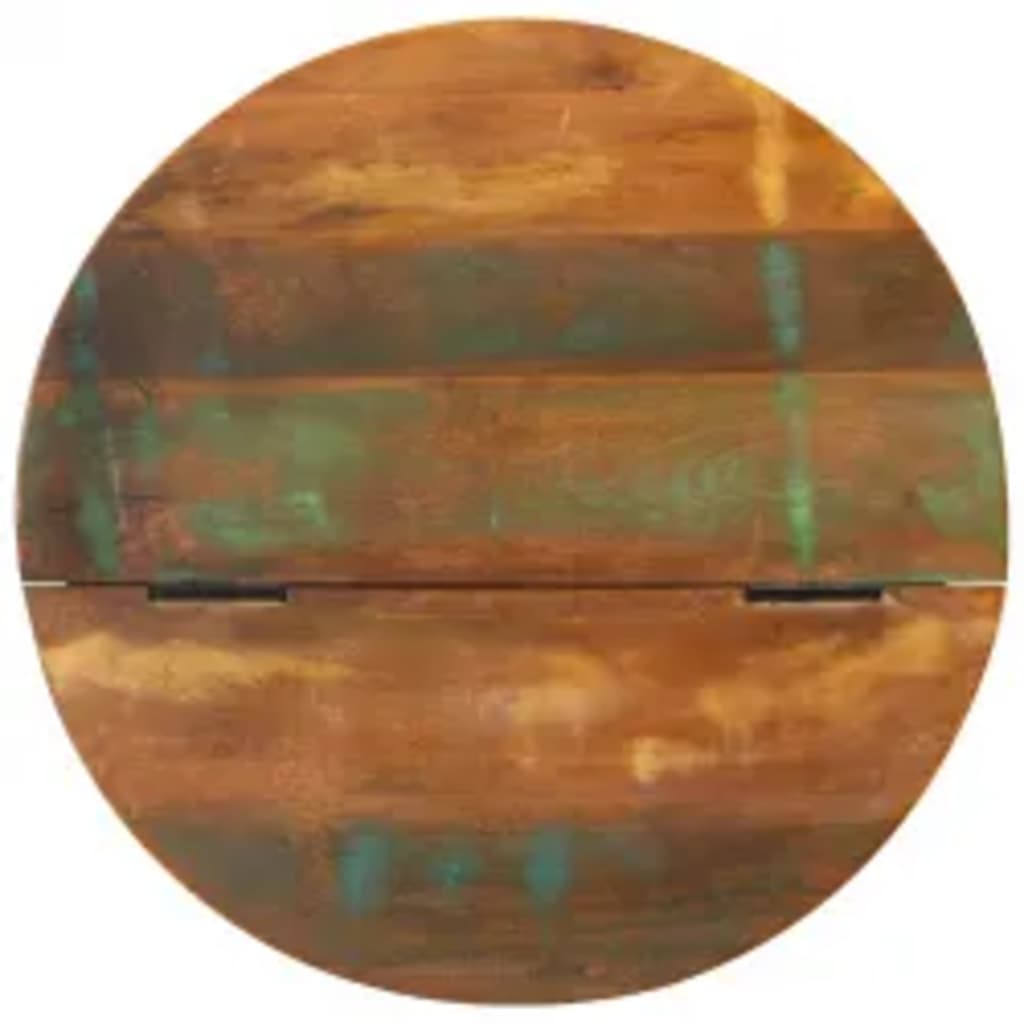 Măsuță de cafea, alb, lemn masiv reciclat, formă bol