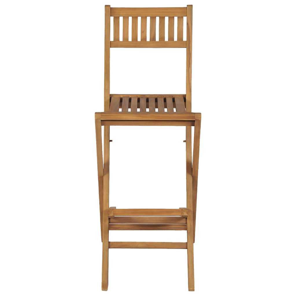 Scaune de bar pliabile de exterior, 2 buc., lemn masiv de tec