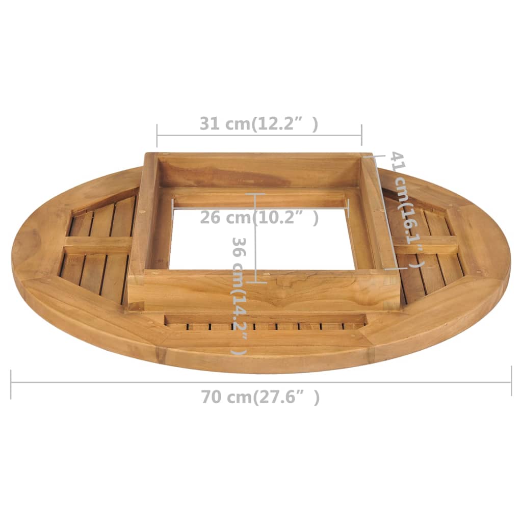 Blat de masă pentru lada de bere, 70 cm, lemn de tec