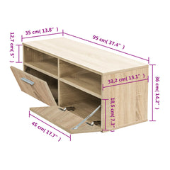 Comodă TV, PAL, 95 x 35 x 36 cm, culoarea stejarului