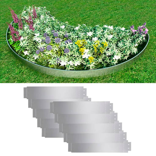Gard de gazon, 10 buc., 100 x 20 cm, oțel galvanizat