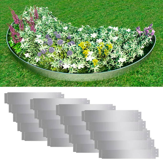 Gard de gazon, 20 buc., 100 x 20 cm, oțel galvanizat