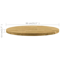 Blat de masă, lemn masiv de stejar, rotund, 44 mm, 800 mm