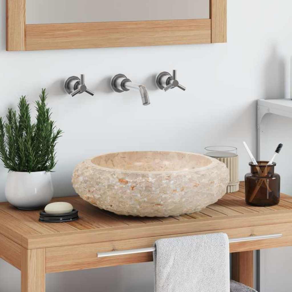 Chiuvetă, crem, 40 x 12 cm, marmură