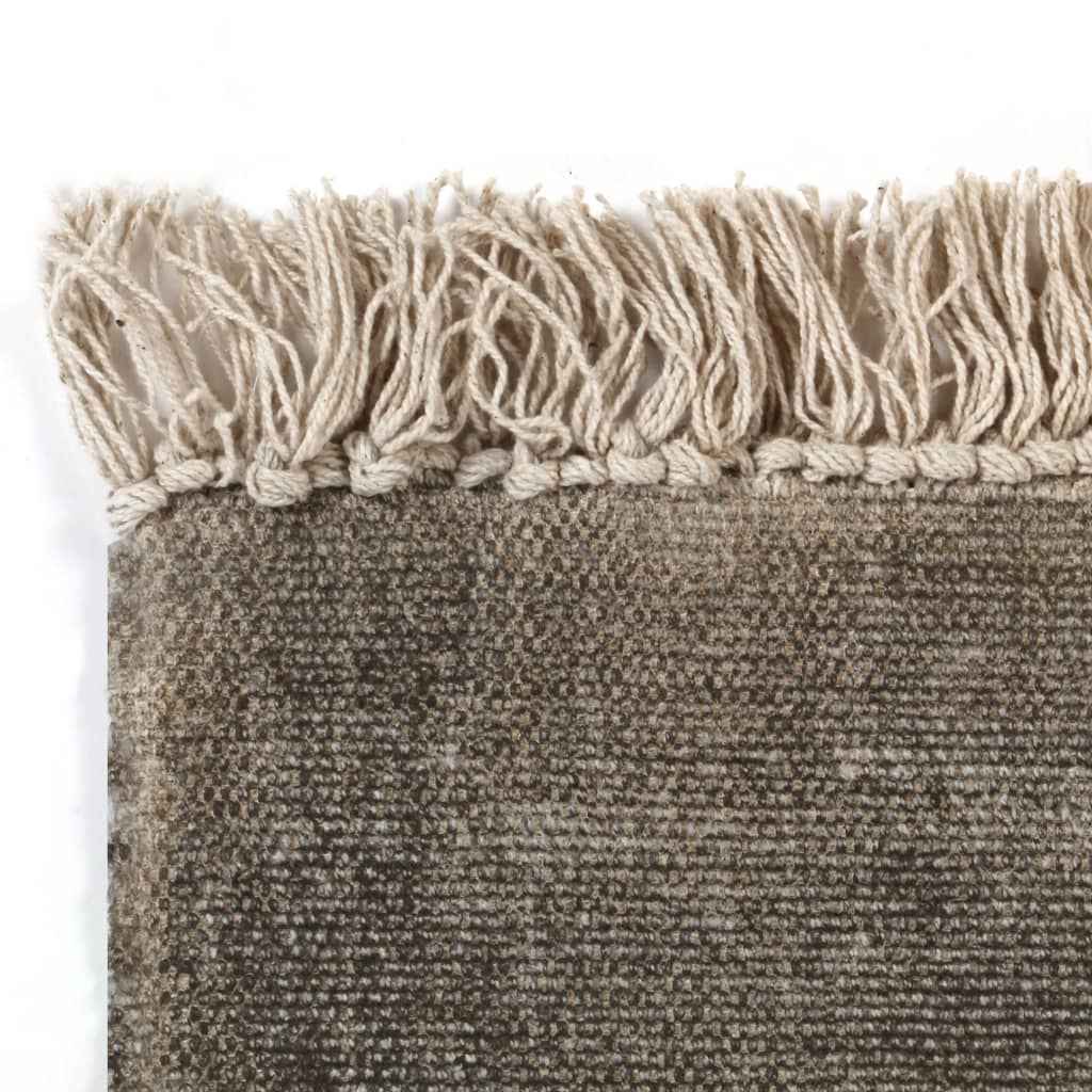 Covor Kilim, gri taupe, 160 x 230 cm, bumbac