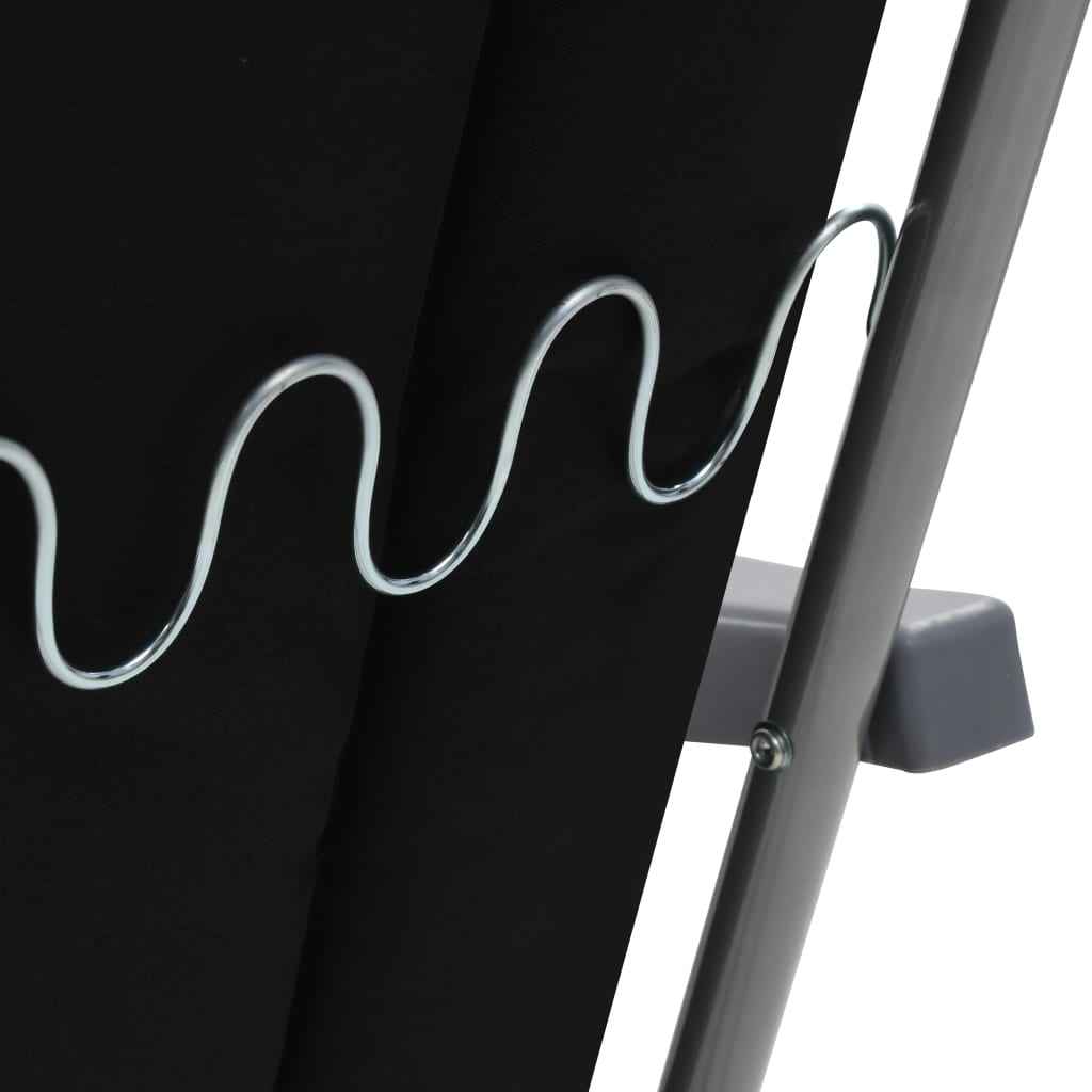 Scaune de grădină pliabile cu perne, 2 buc., negru