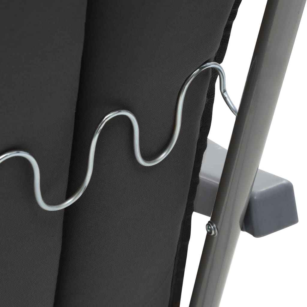 Scaune de grădină pliabile cu perne, 2 buc., gri