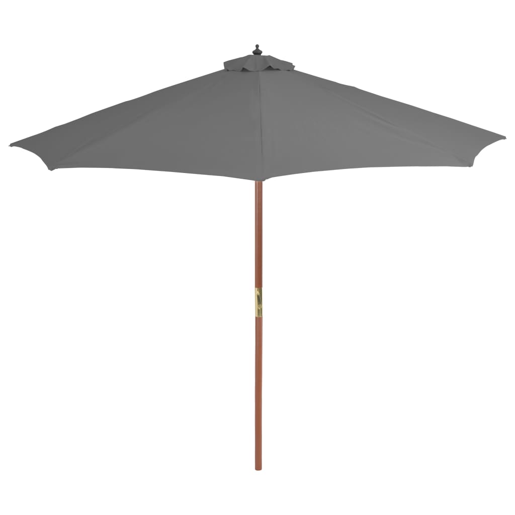 Umbrelă de soare de exterior, stâlp din lemn, 300 cm, antracit