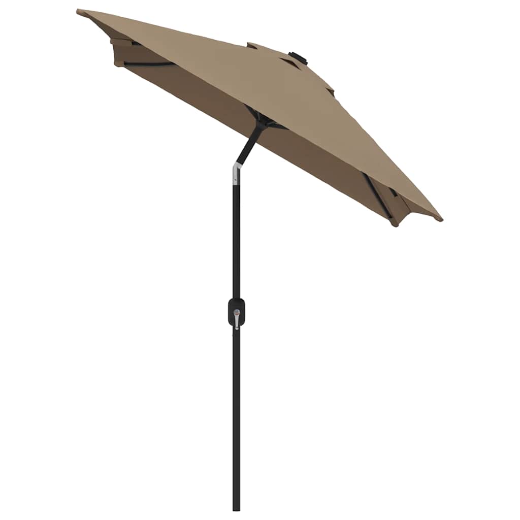 Umbrelă de soare exterior, stâlp metalic, gri taupe, 300x200 cm