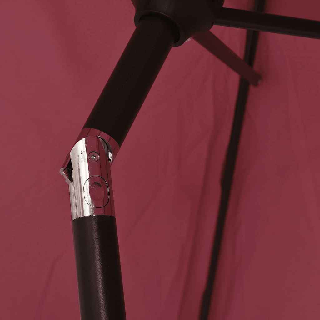 Umbrelă de soare exterior stâlp metalic, roșu bordo, 300x200 cm