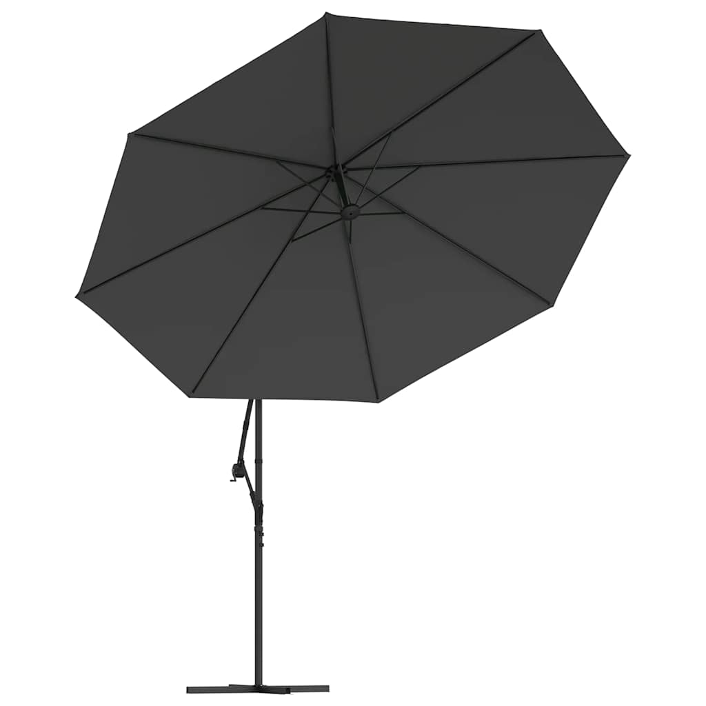 Umbrelă în consolă cu stâlp din aluminiu, 350 cm, antracit