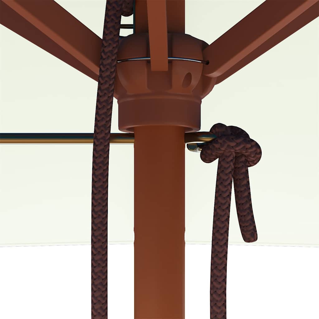 Umbrelă de soare, exterior, stâlp lemn, 150x200 cm, nisipiu