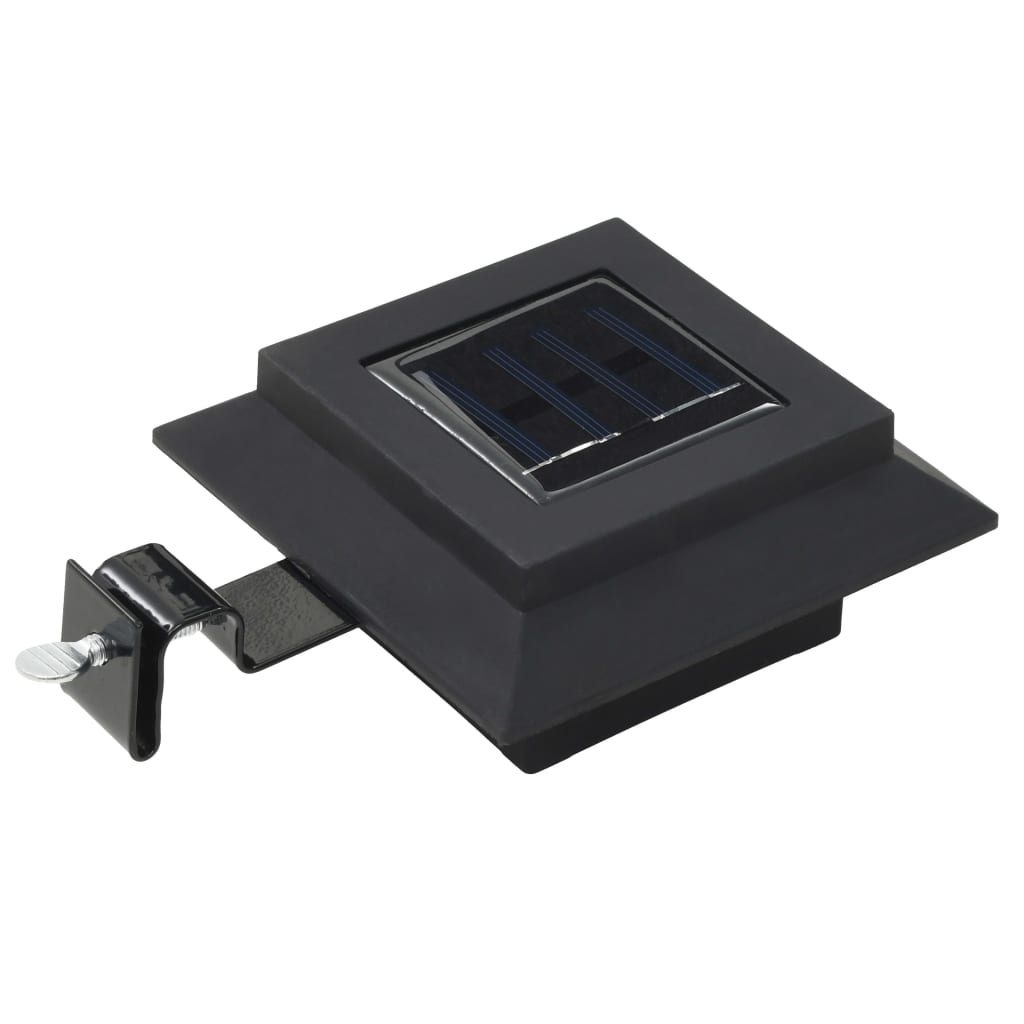 Lămpi solare de exterior cu LED, 6 buc, negru, 12 cm, pătrat