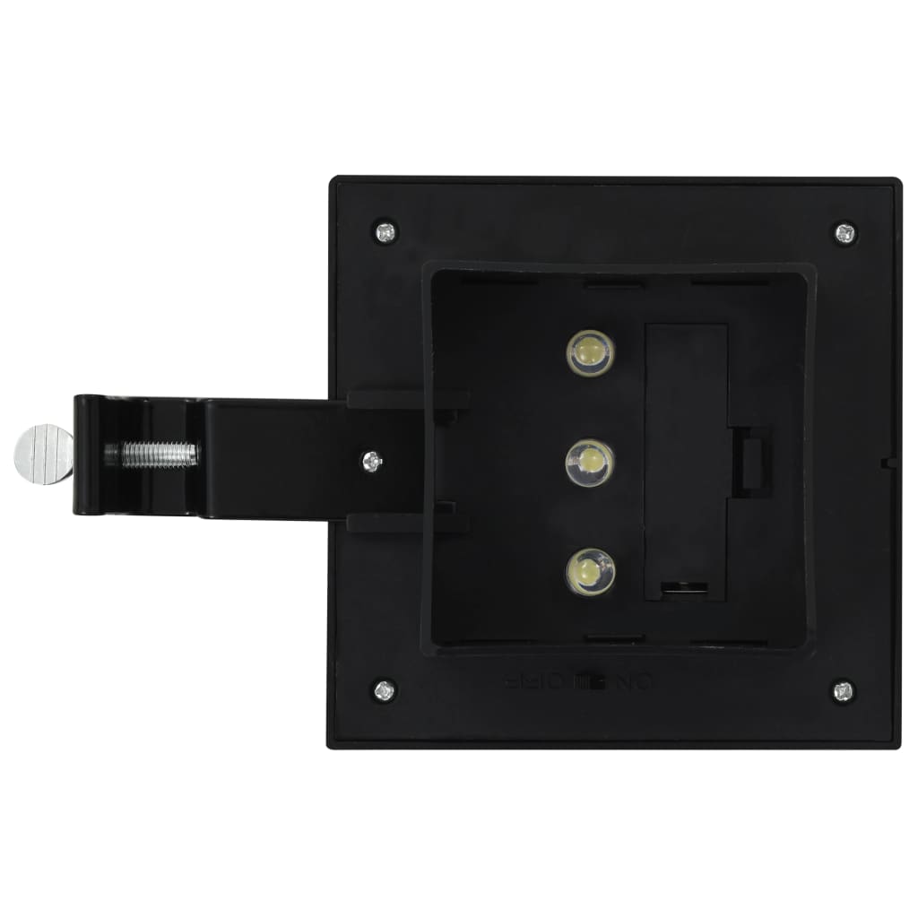 Lămpi solare de exterior cu LED, 6 buc, negru, 12 cm, pătrat