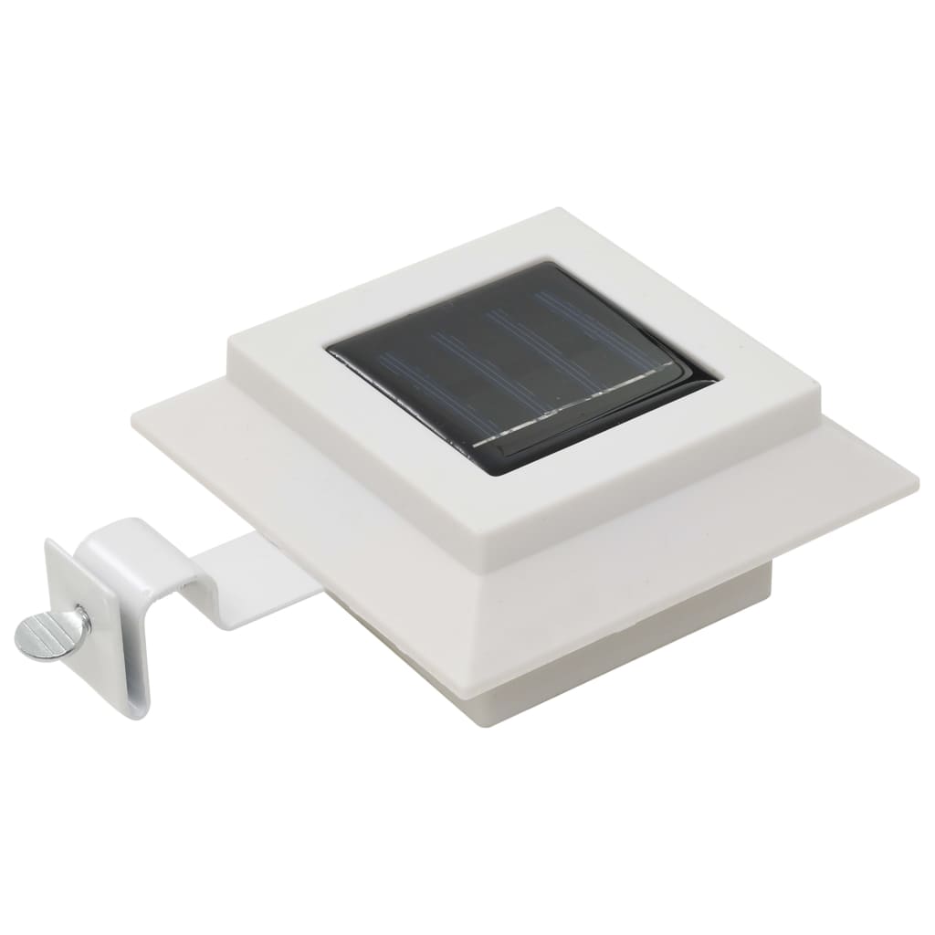 Lămpi solare de exterior cu LED, 6 buc, alb, 12 cm, pătrat