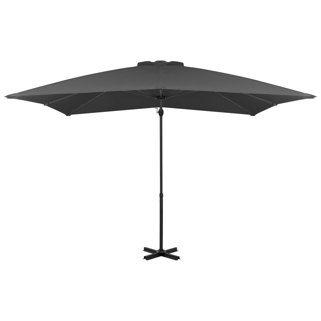 Umbrelă în consolă cu stâlp din aluminiu, antracit, 250x250 cm