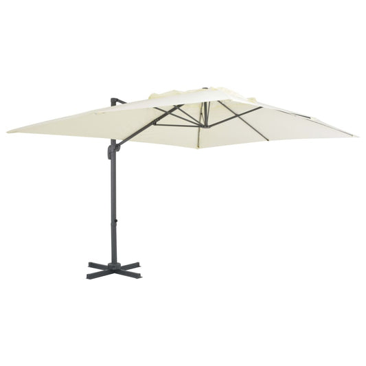 Umbrelă de grădină în consolă cu stâlp din aluminiu 400x300 cm, culoare nisip