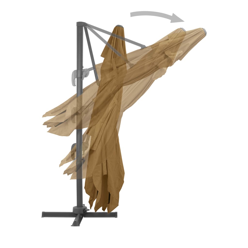 Umbrelă de grădină în consolă cu stâlp din aluminiu 400x300 cm, gri taupe