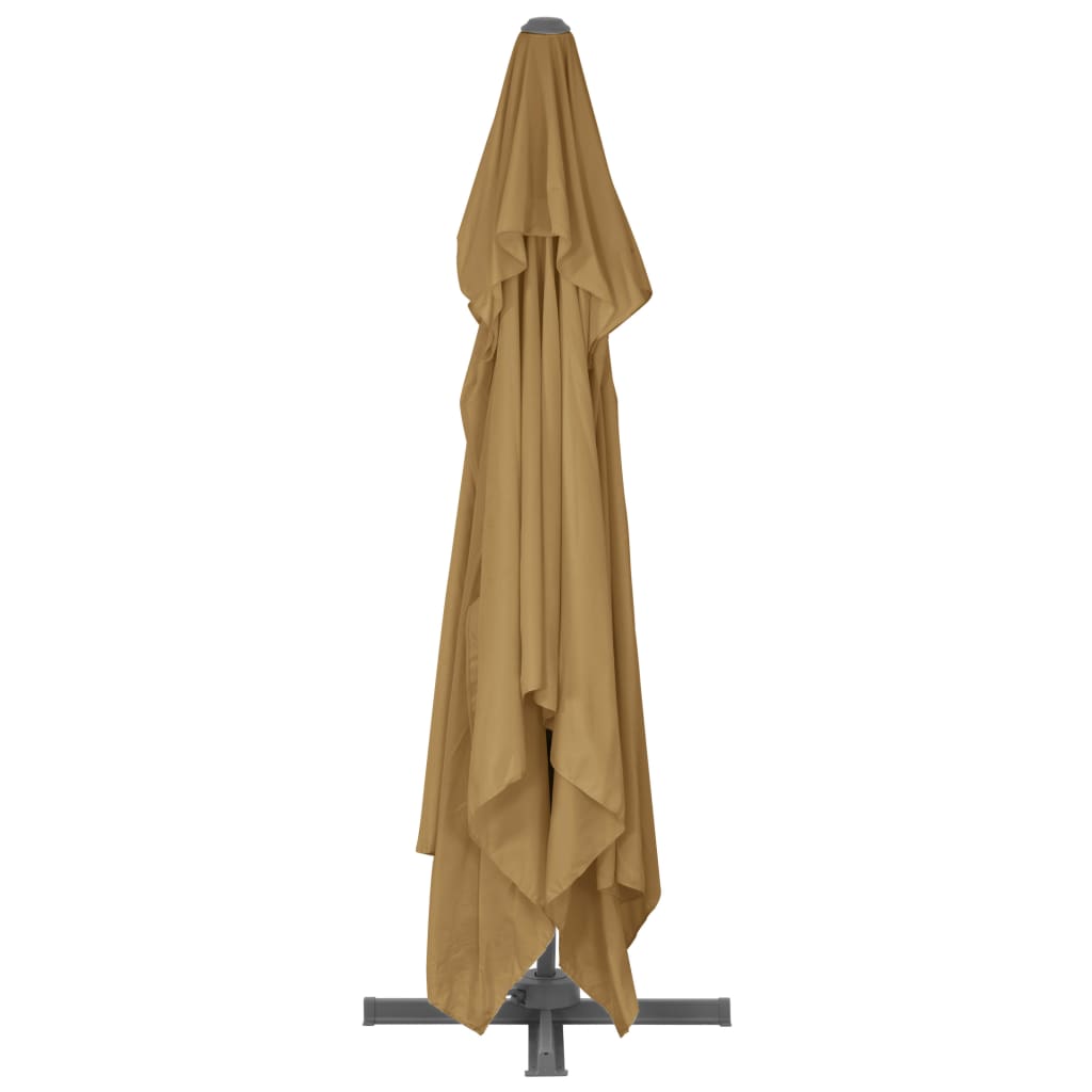 Umbrelă de grădină în consolă cu stâlp din aluminiu 400x300 cm, gri taupe