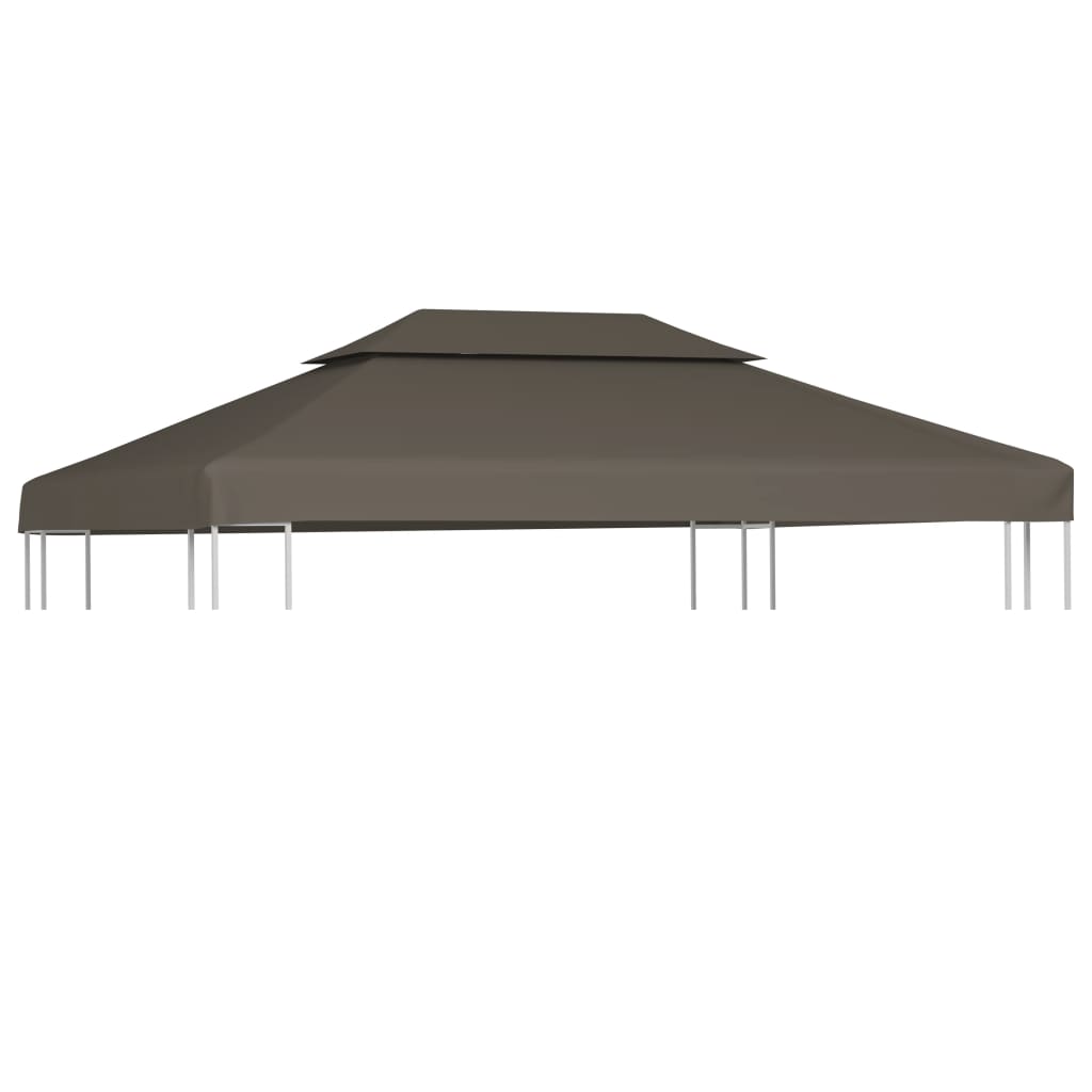 Acoperiș de pavilion, 2 niveluri, gri taupe, 4x3 m, 310 g/m²