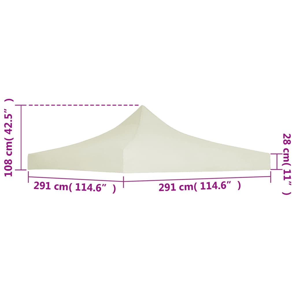 Acoperiș cort de petrecere, crem, 3 x 3 m