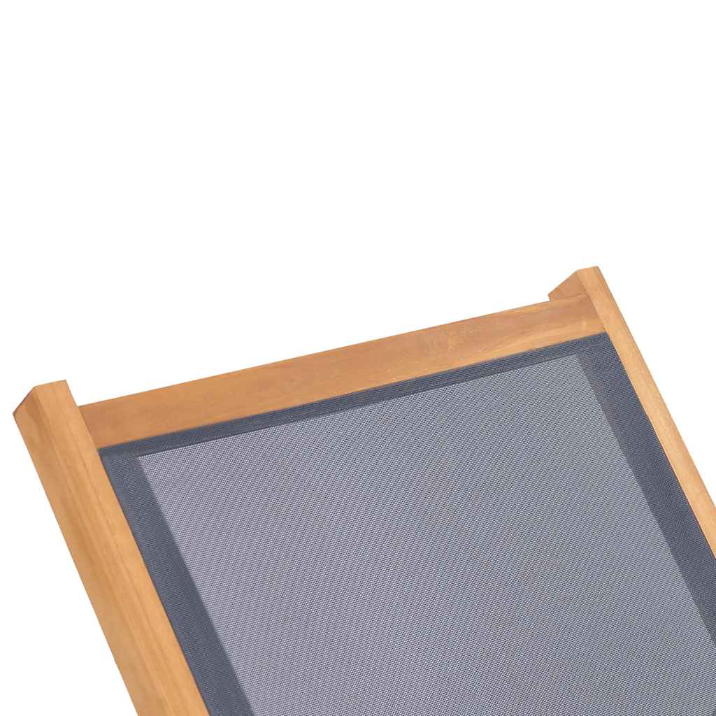 Șezlong pliabil cu roți, lemn masiv de tec și textilenă