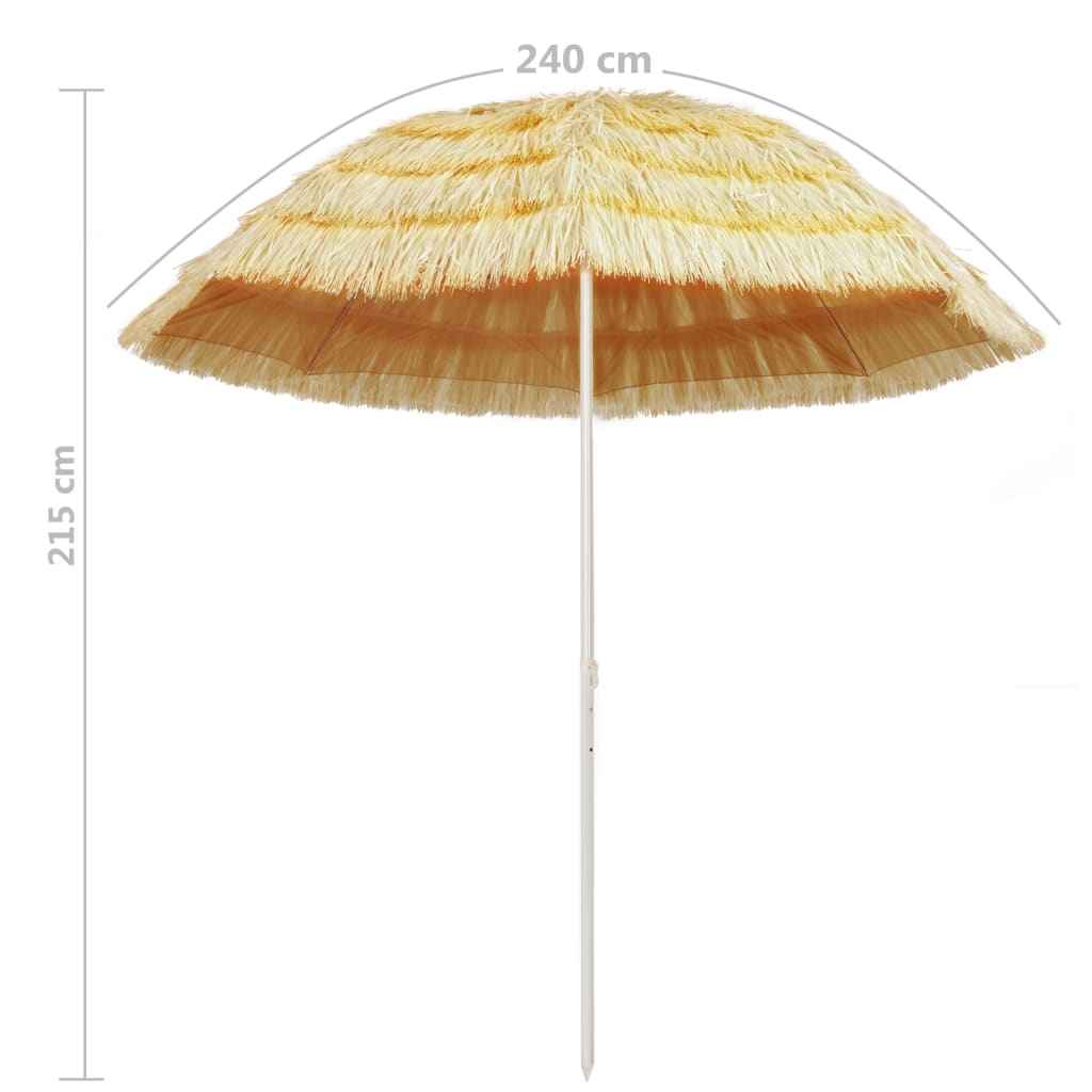 Umbrelă de plajă, natural, 240 cm, stil hawaiian