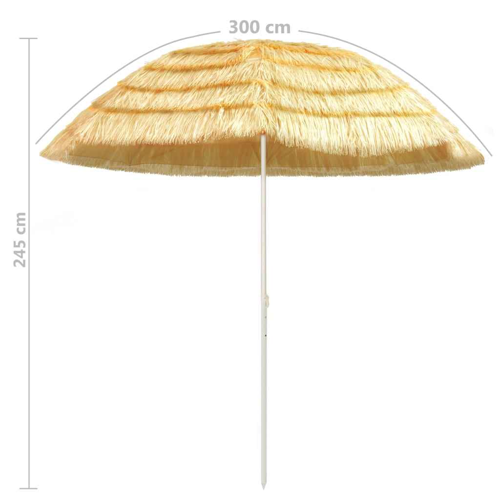 Umbrelă de plajă, natural, 300 cm, stil hawaiian