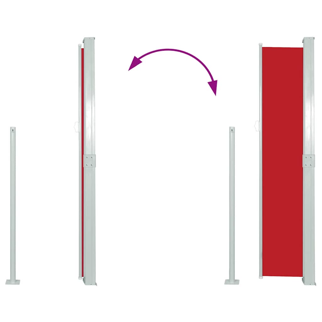 Copertină laterală retractabilă, roșu, 140x300 cm