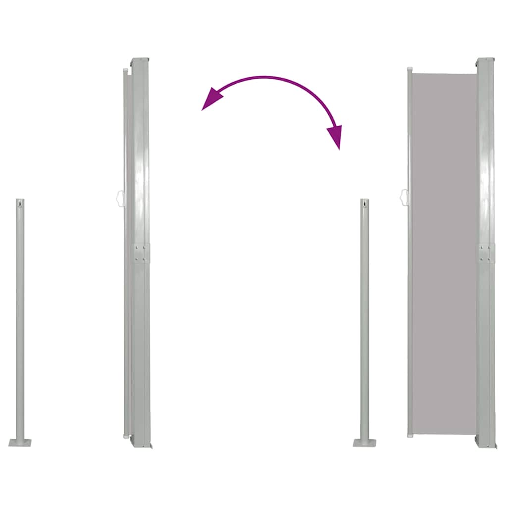 Copertină laterală retractabilă, gri, 140 x 300 cm