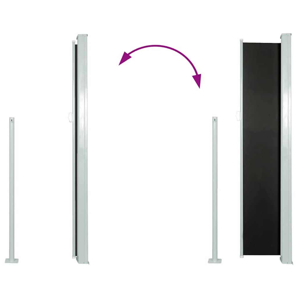 Copertină laterală retractabilă, negru, 120x300 cm