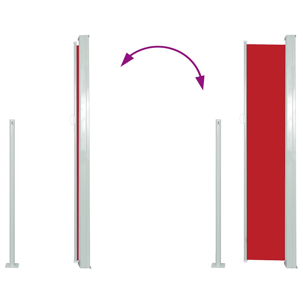 Copertină laterală retractabilă, roșu, 120x300 cm