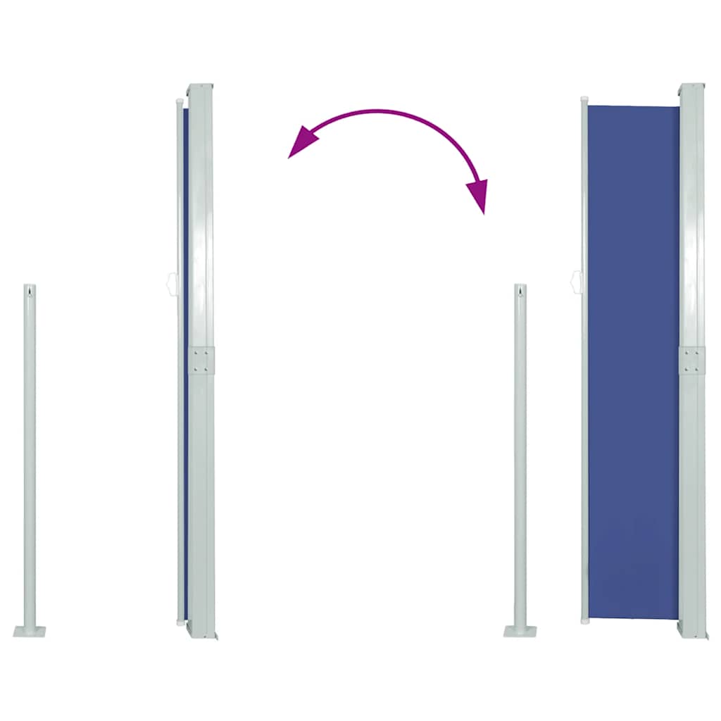 Copertină laterală retractabilă, albastru, 160x500 cm